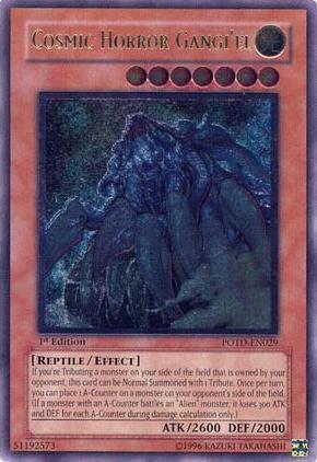 1st Edition, Effect Monster, Light, Power of the Duelist, Reptile, Ultimate Rare, Unlimited Cosmic Horror Gangi'el [POTD-EN029] Ultimate Rare - Trading Card World