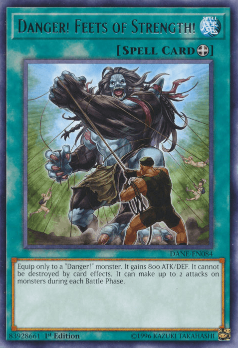 1st Edition, Dark Neostorm, Equip Spell, Rare, Spell, Unlimited Danger! Feets of Strength! [DANE-EN084] Rare - Trading Card World