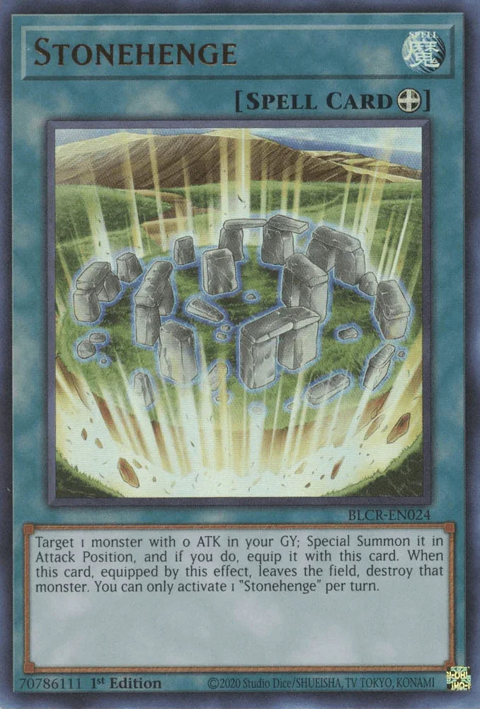 1st Edition, Battles of Legend: Crystal Revenge, Equip Spell, Spell, Ultra Rare Stonehenge [BLCR-EN024] Ultra Rare - Trading Card World