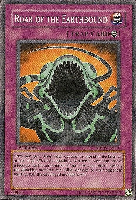 1st Edition, Common, Continuous Spell, Stardust Overdrive, Trap, Unlimited Roar of the Earthbound [SOVR-EN071] Common - Trading Card World