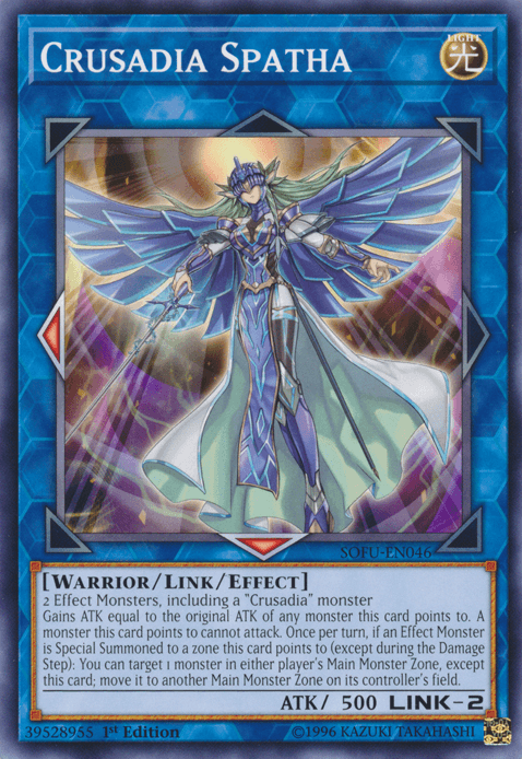 1st Edition, Common, Light, Link/Effect Monster, Soul Fusion, Unlimited, Warrior Crusadia Spatha [SOFU-EN046] Common - Trading Card World