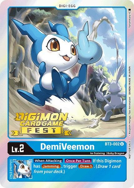 Baby Dragon, Blue, BT3-002, Digi-Egg, In-Training, Promo, Release Special Booster Promos DemiVeemon [BT3-002] (Digimon Card Game Fest 2022) [Release Special Booster Promos] - Trading Card World