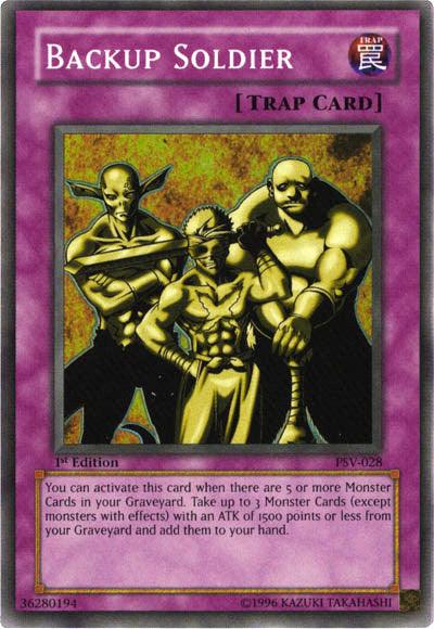 1st Edition, Normal Trap, Pharaoh's Servant, Super Rare, Trap, Unlimited Backup Soldier [PSV-028] Super Rare - Trading Card World