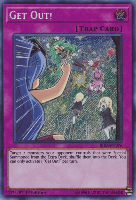 1st Edition, Normal Trap, Rising Rampage, Secret Rare, Trap, Unlimited Get Out! [RIRA-EN076] Secret Rare - Trading Card World