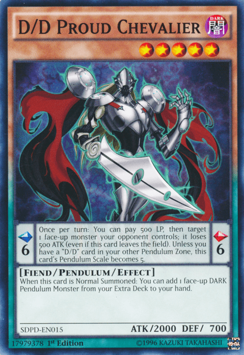 1st Edition, Common, Dark, Fiend, Pendulum/Effect Monster, Structure Deck: Pendulum Domination D/D Proud Chevalier [SDPD-EN015] Common - Trading Card World