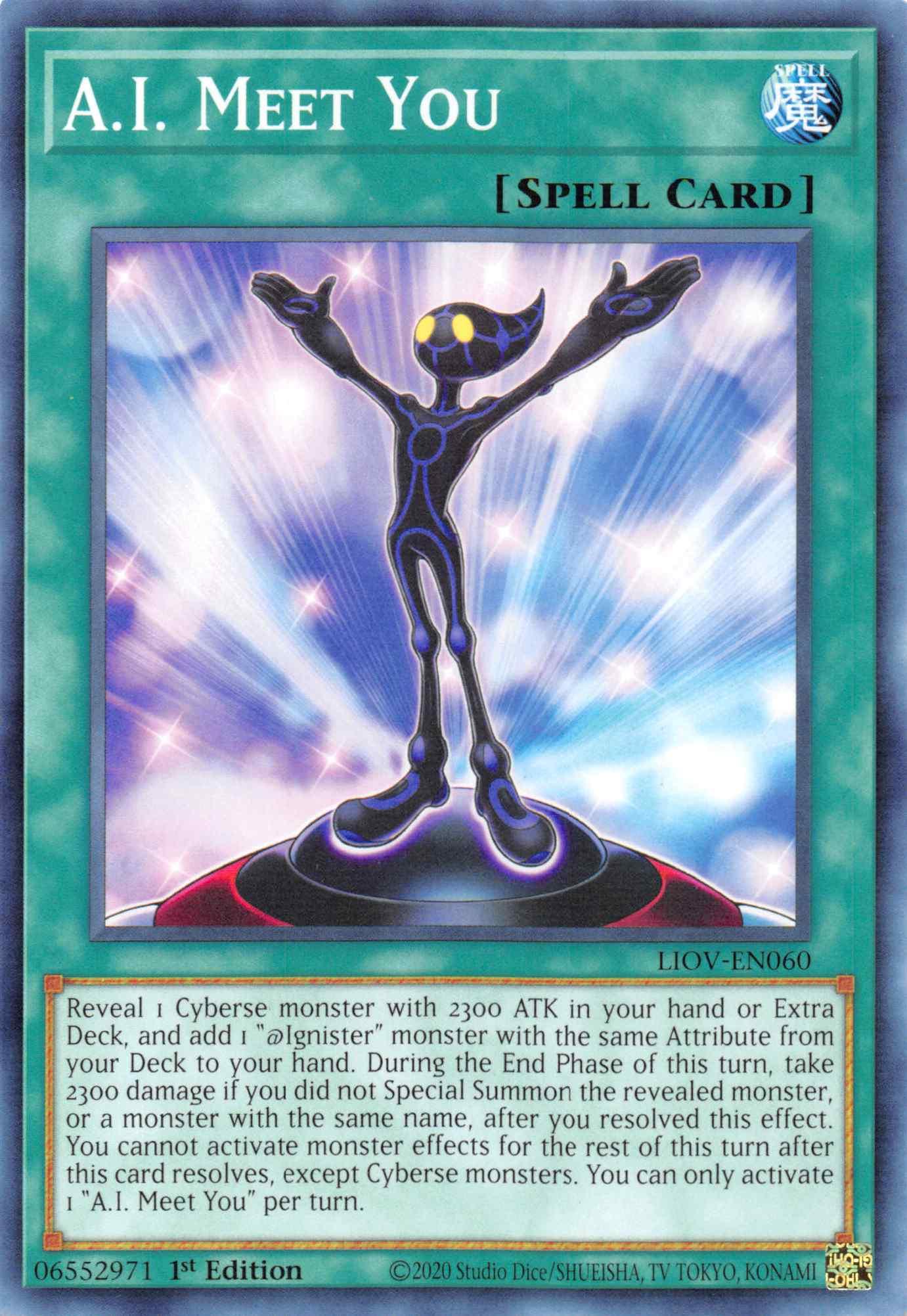 1st Edition, Common, Lightning Overdrive, Normal Spell, Spell A.I. Meet You [LIOV-EN060] Common - Trading Card World
