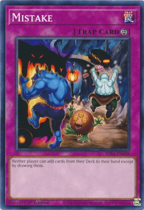 1st Edition, Common, Continuous Trap, Structure Deck: Sacred Beasts, Trap Mistake [SDSA-EN039] Common - Trading Card World
