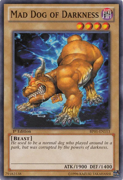 1st Edition, Battle Pack: Epic Dawn, Beast, Common, Dark, Normal Monster, Unlimited Mad Dog of Darkness [BP01-EN113] Common - Trading Card World