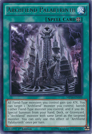 1st Edition, 2014 Mega-Tins Mega Pack, Field Spell, Rare, Spell Archfiend Palabyrinth [MP14-EN105] Rare - Trading Card World