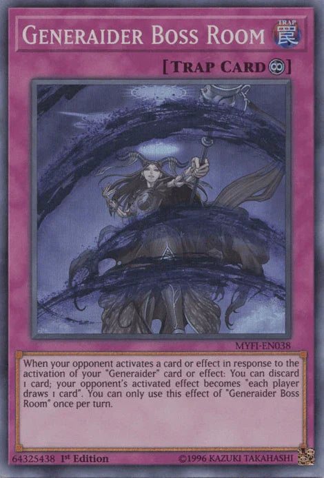1st Edition, Continuous Trap, Mystic Fighters, Super Rare, Trap Generaider Boss Room [MYFI-EN038] Super Rare - Trading Card World