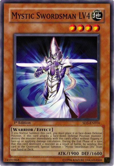 1st Edition, Common, Earth, Effect Monster, Structure Deck: Warrior's Triumph, Warrior Mystic Swordsman LV4 [SD5-EN014] Common - Trading Card World