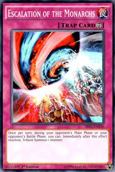 1st Edition, Common, Continuous Trap, Structure Deck: Emperor of Darkness, Trap, Unlimited Escalation of the Monarchs [SR01-EN036] Common - Trading Card World