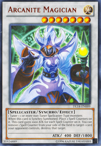 Duelist League Promo, Light, Rare, Spellcaster, Synchro/Effect Monster, Unlimited Arcanite Magician (Red) [DL14-EN009] Rare - Trading Card World