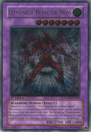 1st Edition, Fusion/Effect Monster, Strike of Neos, Ultimate Rare, Unlimited, Warrior, Wind Elemental Hero Air Neos [STON-EN034] Ultimate Rare - Trading Card World
