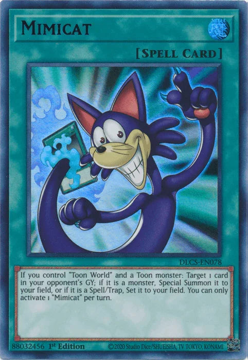 1st Edition, Dragons of Legend: The Complete Series, Normal Spell, Spell, Ultra Rare Mimicat (Purple) [DLCS-EN078] Ultra Rare - Trading Card World