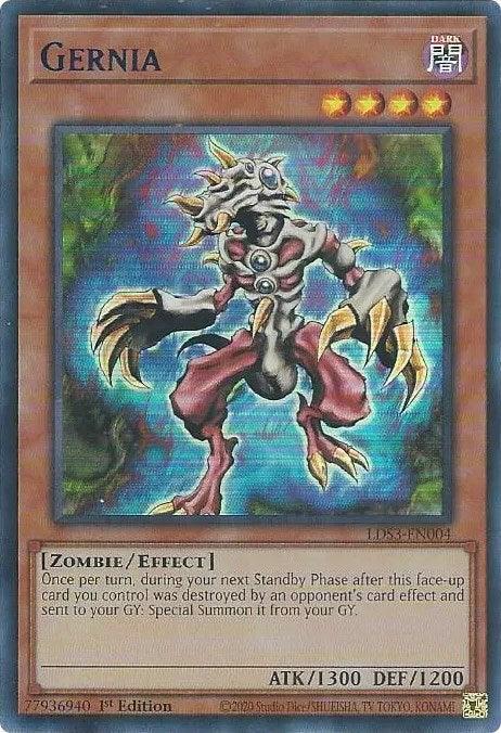 1st Edition, Dark, Effect Monster, Legendary Duelists: Season 3, Ultra Rare, Zombie Gernia (Blue) [LDS3-EN004] Ultra Rare - Trading Card World