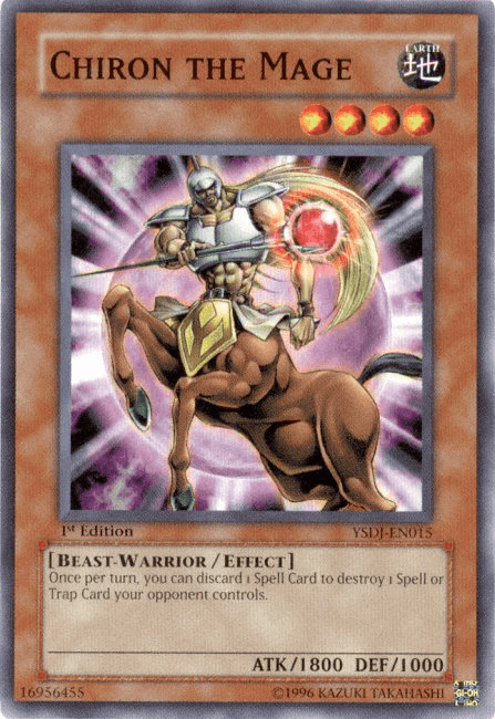 1st Edition, Beast-Warrior, Common, Earth, Effect Monster, Starter Deck: Jaden Yuki, Unlimited Chiron the Mage [YSDJ-EN015] Common - Trading Card World