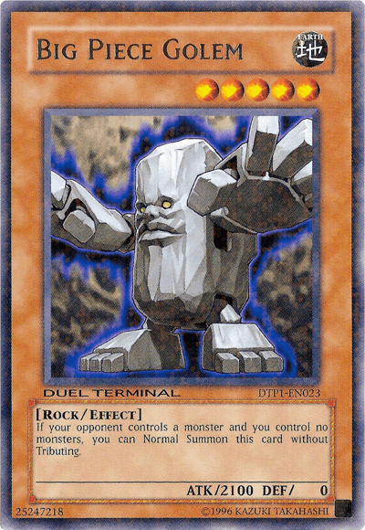 Duel Terminal - Preview, Earth, Effect Monster, Limited, Rare, Rock Big Piece Golem [DTP1-EN023] Rare - Trading Card World