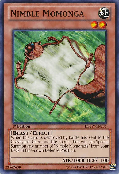 1st Edition, Beast, Common, Earth, Effect Monster, Legendary Collection 3: Yugi's World, Unlimited Nimble Momonga [LCYW-EN235] Common - Trading Card World