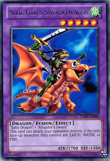Dragon, Fusion/Effect Monster, Rare, Turbo Pack: Booster Eight, Unlimited, Wind Alligator's Sword Dragon [TU08-EN008] Rare - Trading Card World