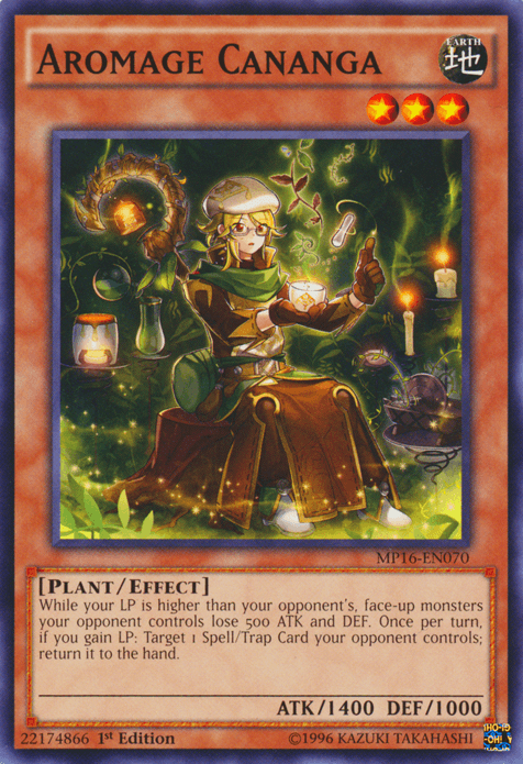 1st Edition, 2016 Mega-Tins Mega Pack, Common, Earth, Effect Monster, Plant, Unlimited Aromage Cananga [MP16-EN070] Common - Trading Card World