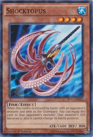 1st Edition, Battle Pack 3: Monster League, Effect Monster, Fish, Shatterfoil Rare, Water Shocktopus [BP03-EN092] Shatterfoil Rare - Trading Card World