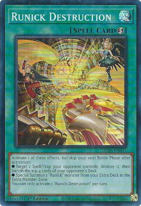 1st Edition, Quick-Play Spell, Spell, Super Rare, Tactical Masters Runick Destruction [TAMA-EN031] Super Rare - Trading Card World