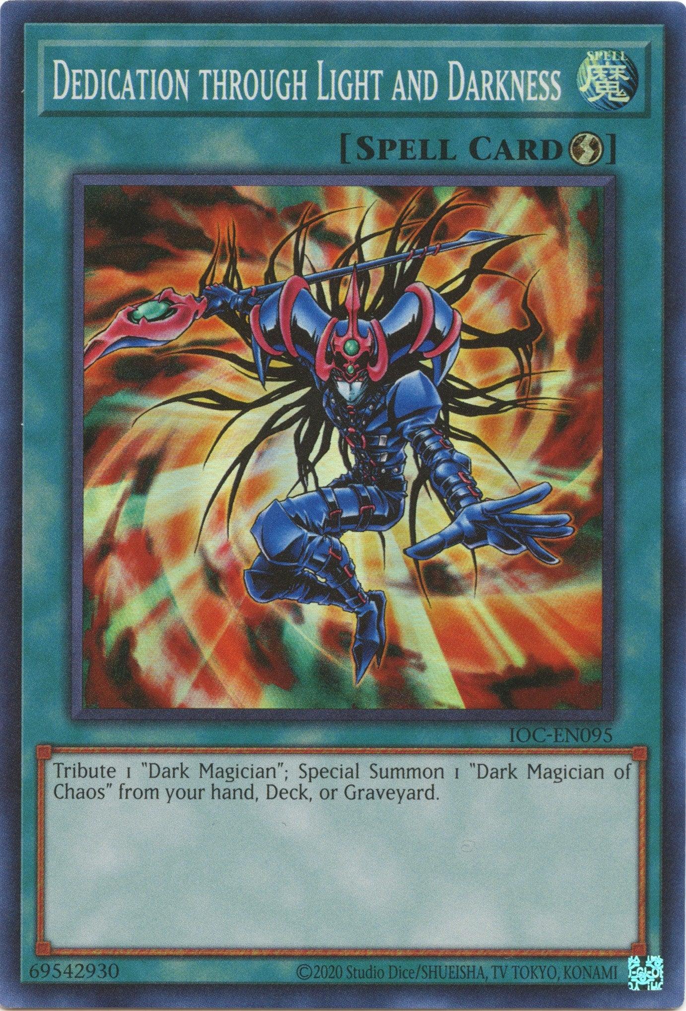 Invasion of Chaos (25th Anniversary Edition), Normal Spell, Spell, Super Rare, Unlimited Dedication Through Light and Darkness (25th Anniversary) [IOC-EN095] Super Rare - Trading Card World