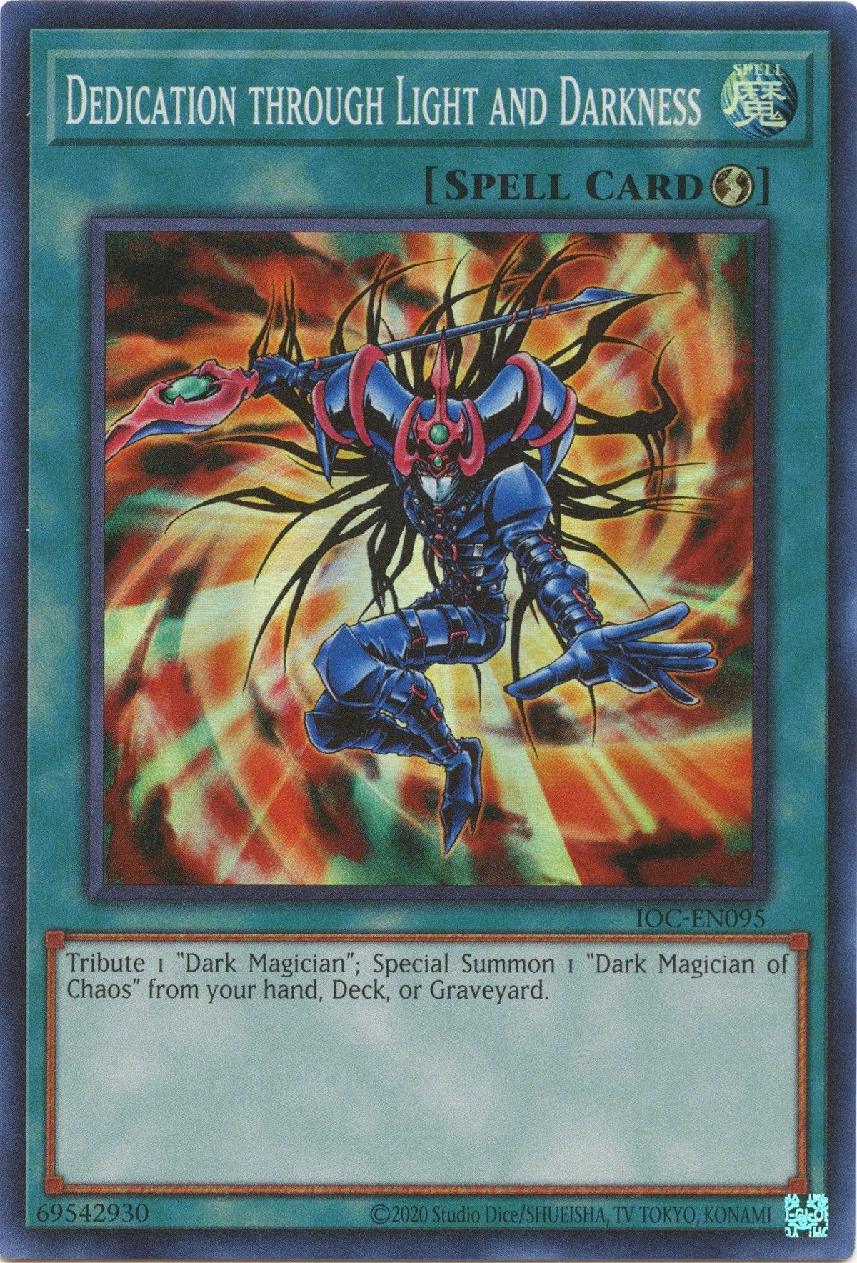 Invasion of Chaos (25th Anniversary Edition), Normal Spell, Spell, Super Rare, Unlimited Dedication Through Light and Darkness (25th Anniversary) [IOC-EN095] Super Rare - Trading Card World