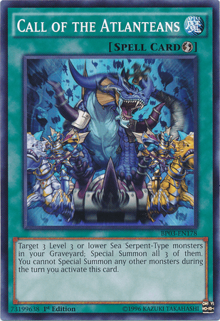 1st Edition, Battle Pack 3: Monster League, Common, Quick Play Spell, Spell Call of the Atlanteans [BP03-EN178] Common - Trading Card World