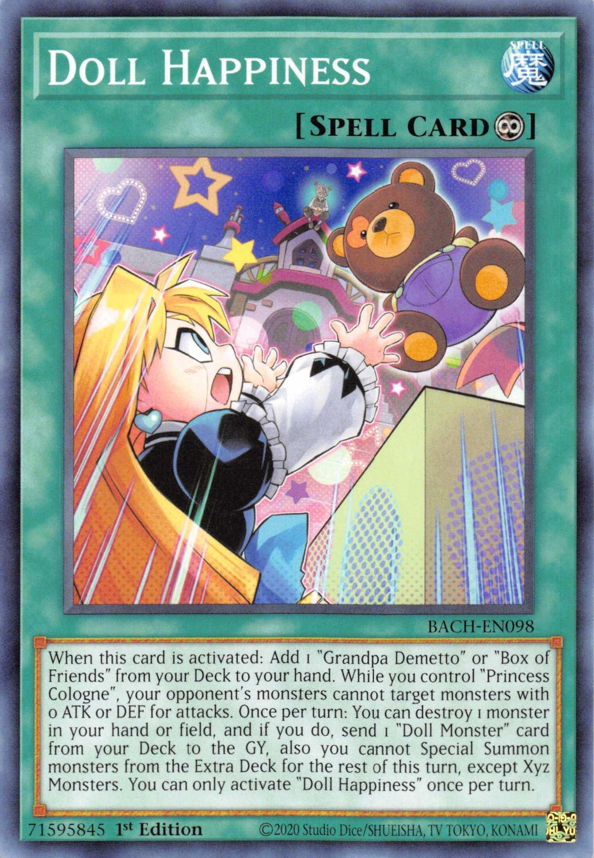 1st Edition, Battle of Chaos, Common, Continuous Spell, Spell Doll Happiness [BACH-EN098] Common - Trading Card World
