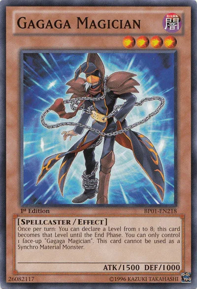 1st Edition, Battle Pack: Epic Dawn, Common, Dark, Effect Monster, Spellcaster, Unlimited Gagaga Magician [BP01-EN218] Common - Trading Card World