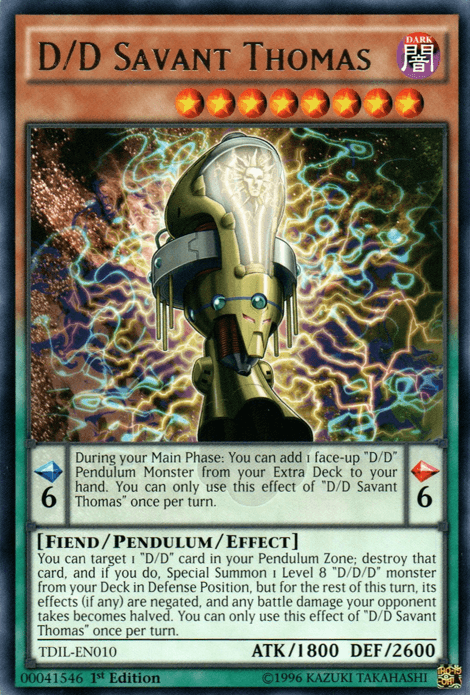 1st Edition, Dark, Fiend, Pendulum/Effect Monster, Rare, The Dark Illusion, Unlimited D/D Savant Thomas [TDIL-EN010] Rare - Trading Card World