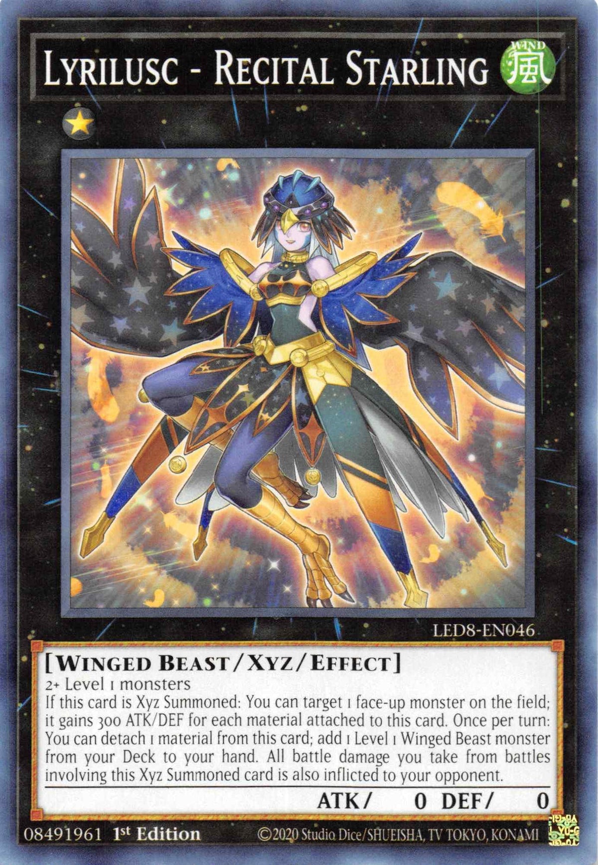1st Edition, Common, Legendary Duelists: Synchro Storm, Wind, Winged Beast, Xyz/Effect Monster Lyrilusc - Recital Starling [LED8-EN046] Common - Trading Card World