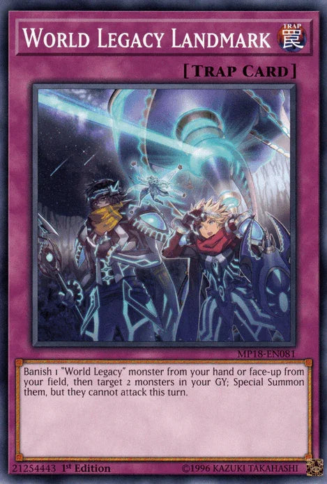 1st Edition, 2018 Mega-Tins Mega Pack, Common, Normal Trap, Trap World Legacy Landmark [MP18-EN081] Common - Trading Card World