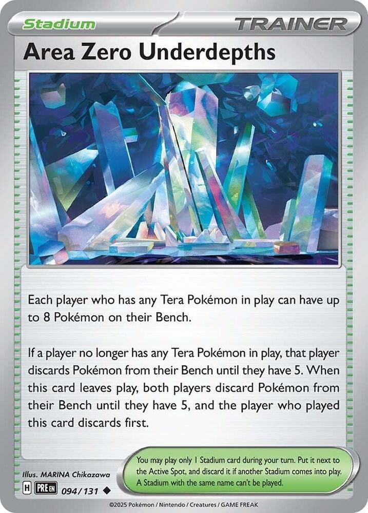 094, Normal, Reverse Holofoil, Scarlet & Violet: Prismatic Evolutions, Stadium, Uncommon Area Zero Underdepths (094/131) [Scarlet & Violet: Prismatic Evolutions] - Trading Card World