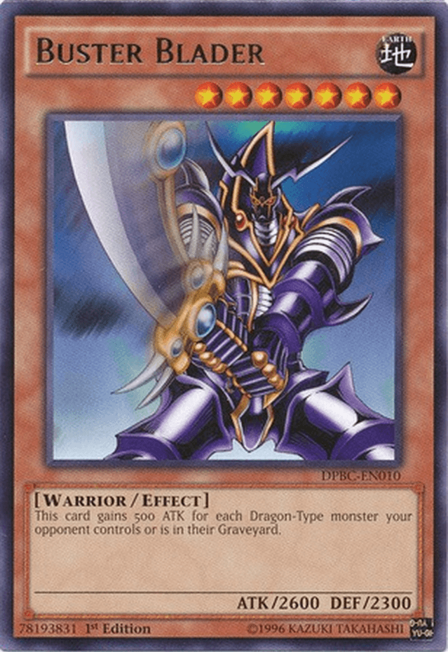 1st Edition, Duelist Pack: Battle City, Earth, Effect Monster, Rare, Warrior Buster Blader [DPBC-EN010] Rare - Trading Card World