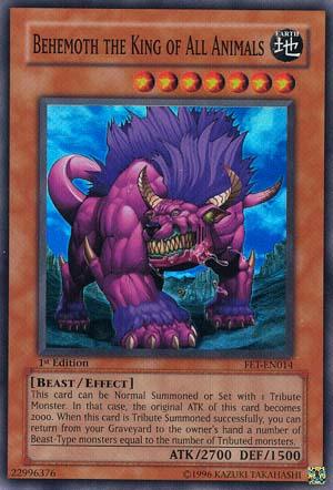 1st Edition, Beast, Earth, Effect Monster, Flaming Eternity, Super Rare, Unlimited Behemoth the King of All Animals [FET-EN014] Super Rare - Trading Card World