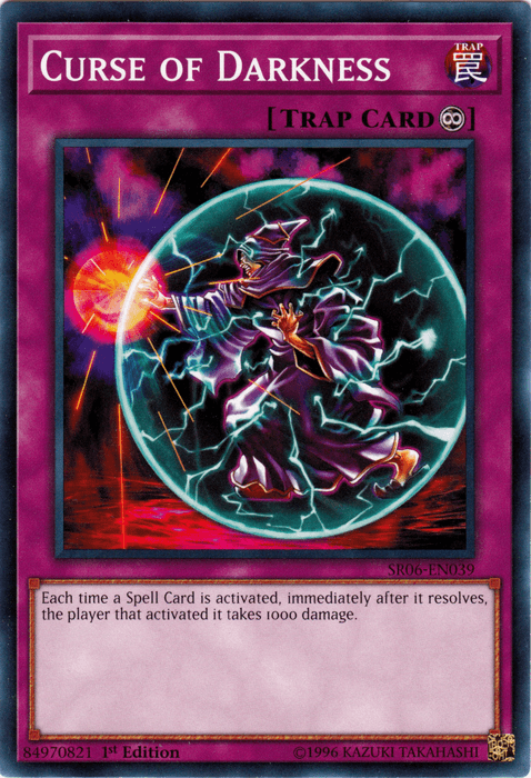 1st Edition, Common, Continuous Trap, Structure Deck: Lair of Darkness, Trap Curse of Darkness [SR06-EN039] Common - Trading Card World