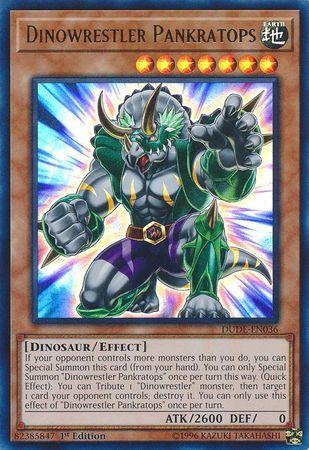 1st Edition, Dinosaur, Duel Devastator, Earth, Effect Monster, Ultra Rare Dinowrestler Pankratops [DUDE-EN036] Ultra Rare - Trading Card World