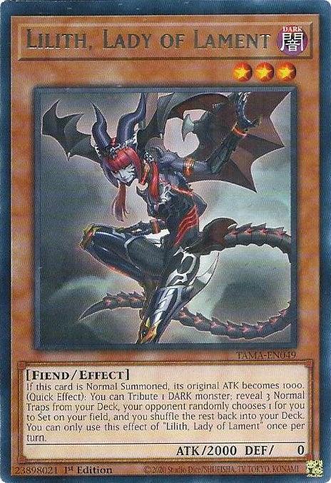 1st Edition, Dark, Effect Monster, Fiend, Rare, Tactical Masters Lilith, Lady of Lament [TAMA-EN049] Rare - Trading Card World