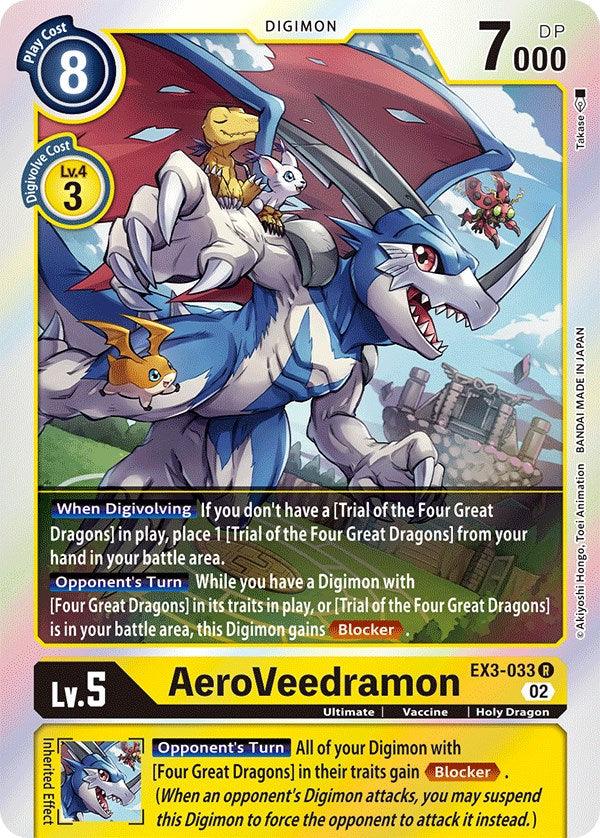 Digimon, Draconic Roar, EX3-033, Holy Dragon, Rare, Ultimate, Vaccine, Yellow AeroVeedramon [EX3-033] [Draconic Roar] - Trading Card World