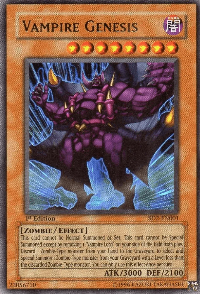1st Edition, Dark, Effect Monster, Structure Deck: Zombie Madness, Ultra Rare, Unlimited, Zombie Vampire Genesis [SD2-EN001] Ultra Rare - Trading Card World