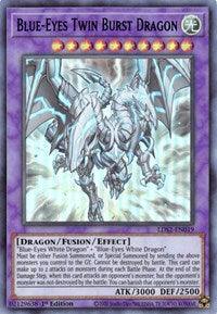1st Edition, Dragon, Fusion/Effect Monster, Legendary Duelists: Season 2, Light, Ultra Rare Blue-Eyes Twin Burst Dragon (Blue) [LDS2-EN019] Ultra Rare - Trading Card World