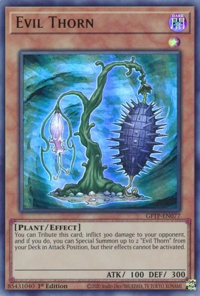 1st Edition, Dark, Effect Monster, Ghosts from the Past, Plant, Ultra Rare Evil Thorn [GFTP-EN077] Ultra Rare - Trading Card World