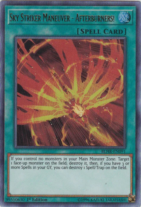 1st Edition, Battles of Legend: Hero's Revenge, Normal Spell, Spell, Ultra Rare Sky Striker Maneuver - Afterburners! [BLHR-EN091] Ultra Rare - Trading Card World