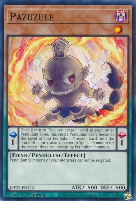 1st Edition, 2022 Tin of the Pharaoh's Gods, Common, Dark, Fiend, Pendulum/Effect Monster Pazuzule [MP22-EN173] Common - Trading Card World