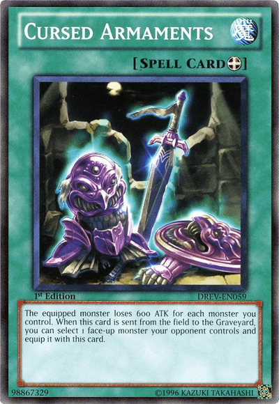 1st Edition, Common, Duelist Revolution, Equip Spell, Spell, Unlimited Cursed Armaments [DREV-EN059] Common - Trading Card World