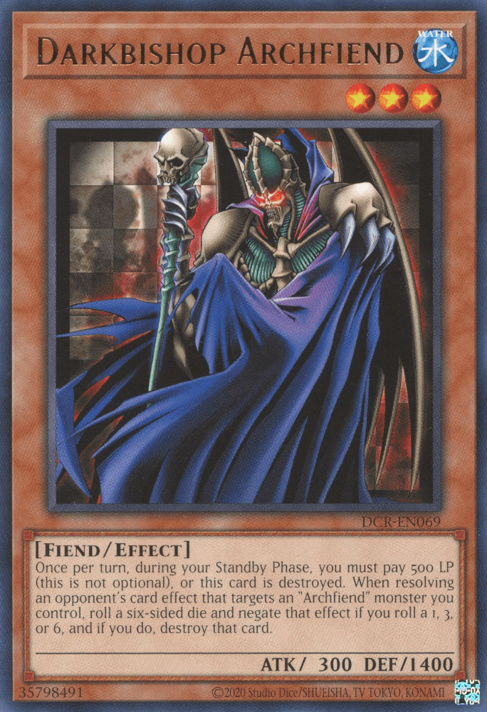 Dark Crisis, Effect Monster, Fiend, Rare, Unlimited, Water Darkbishop Archfiend [DCR-EN069] Rare - Trading Card World