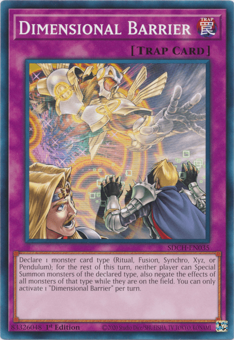1st Edition, Common, Normal Trap, Structure Deck: Spirit Charmers, Trap Dimensional Barrier [SDCH-EN035] Common - Trading Card World
